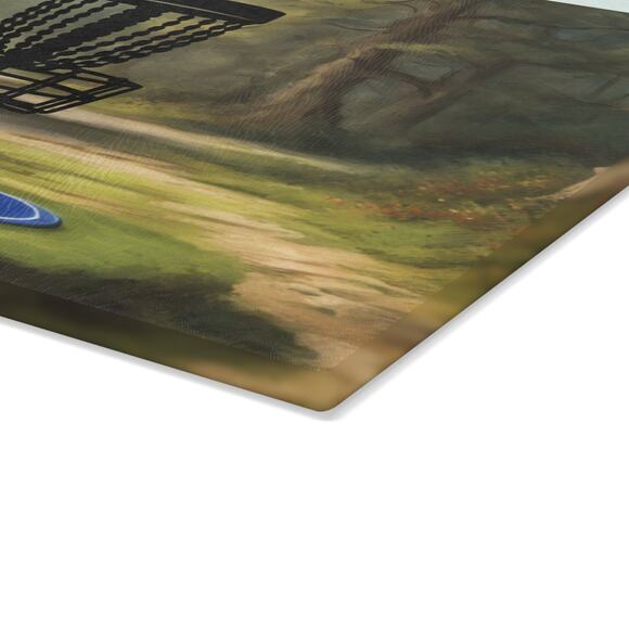 Disc Golf Tranquility Glass Cutting Board Discgolfer Kitchen Cooking Gift - Picture 7 of 8